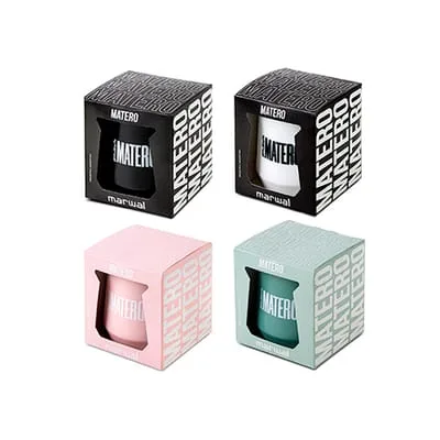 MATE MATERO BLANCO-NEGRO-VERDE-ROSA